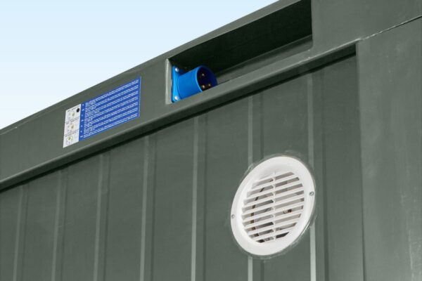 1+1 Double Mains Connected Toilet Block 8ft x 5ft (Bottle Green) | Portable Site Sanitation UK