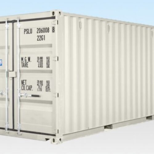 20ft New One Trip Shipping Container in White (RAL 9010) - Wind & Watertight