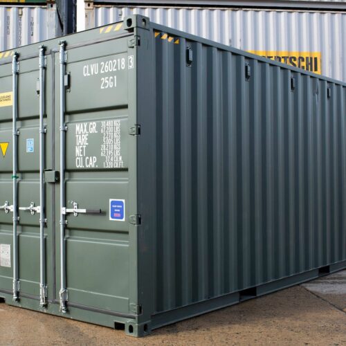 New 20ft x 8ft One Trip Shipping Container - Dark Green (RAL 6007)