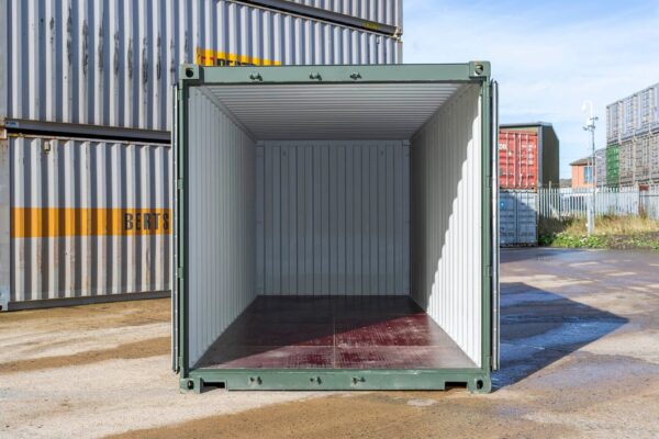 New 20ft x 8ft One Trip Shipping Container - Dark Green (RAL 6007)