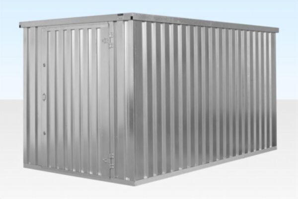 4m x 2.1m Flat Pack Container Store - Galvanised | Buy UK