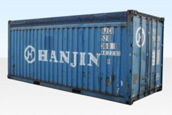 Used 20ft x 8ft Open Top Shipping Container for Sale UK | Heavy Duty Tarpaulin Included