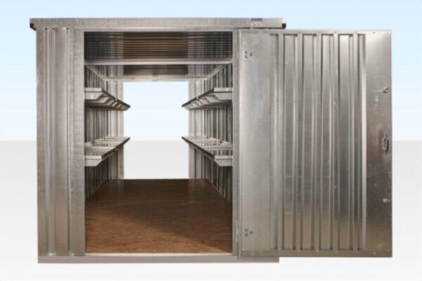6m x 2.1m End - Linked Flat Pack Container Bundle | Galvanised Modular Storage