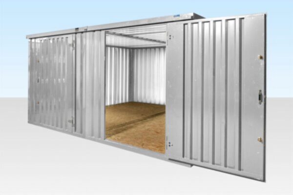 4m x 4.2m Side - Linked Flat Pack Container Bundle (Galvanised) | Modular Storage & Office Unit