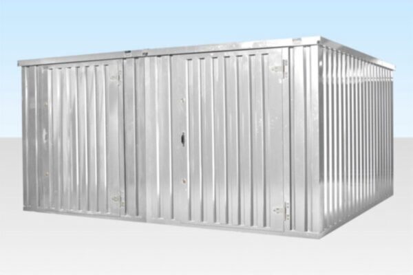 4m x 4.2m Side - Linked Flat Pack Container Bundle (Galvanised) | Modular Storage & Office Unit