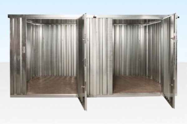3m x 4.2m Side - Linked Flat Pack Container Bundle | Galvanised Modular Store