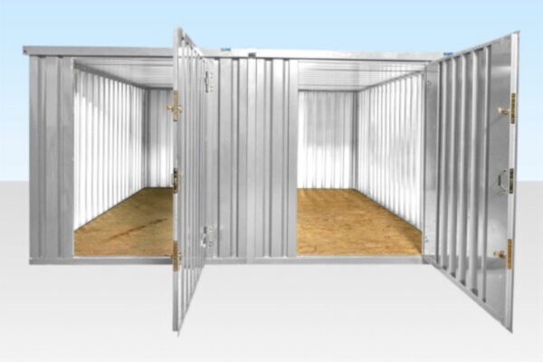4m x 4.2m Side - Linked Flat Pack Container Bundle (Galvanised) | Modular Storage & Office Unit