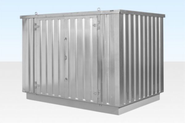 4m x 2.1m Flat Pack Container Store - Galvanised | Buy UK