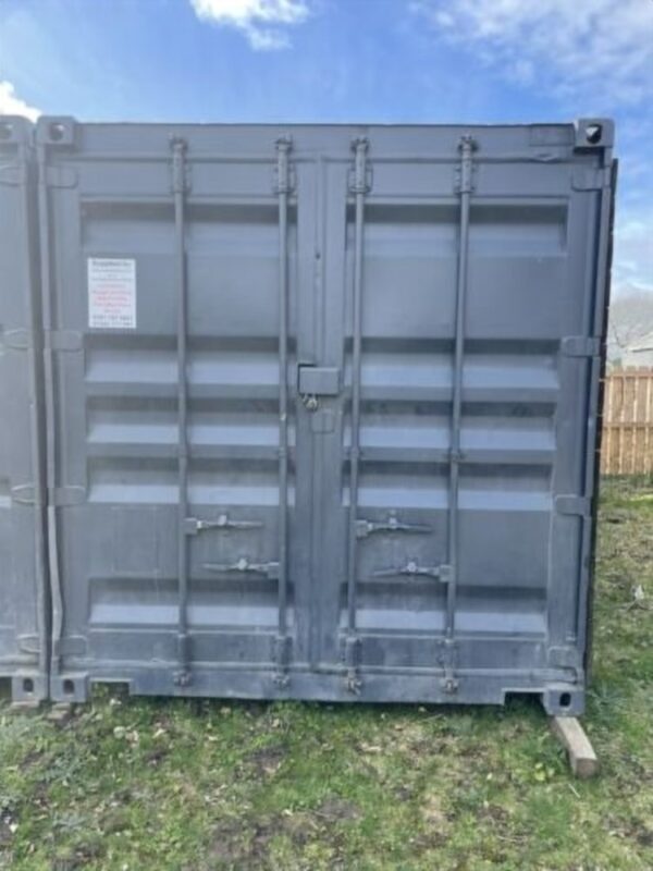 20ft Used Cladded Shipping Container - Dark Grey with Black Timber (UK)