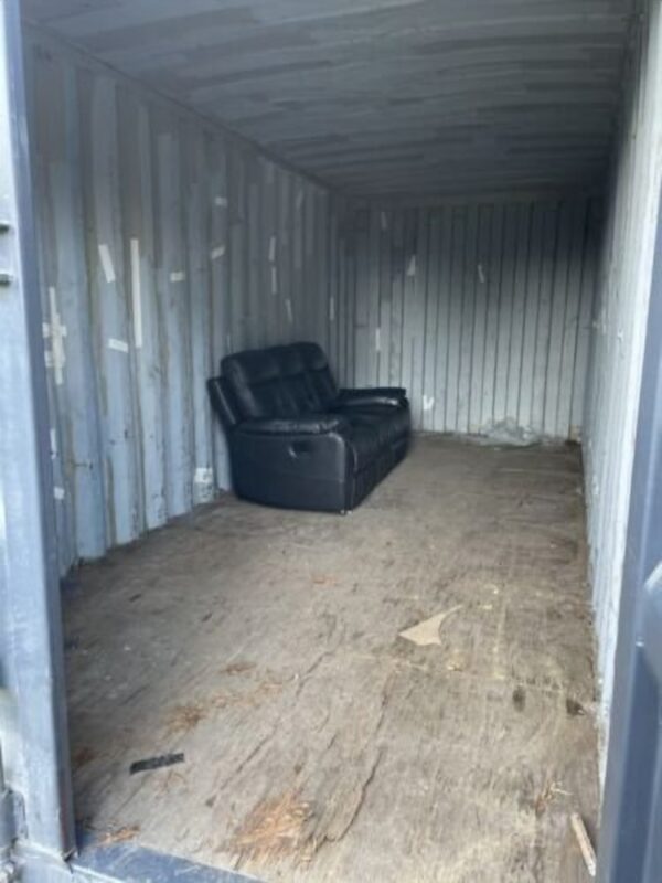 20ft Used Cladded Shipping Container - Dark Grey with Black Timber (UK)